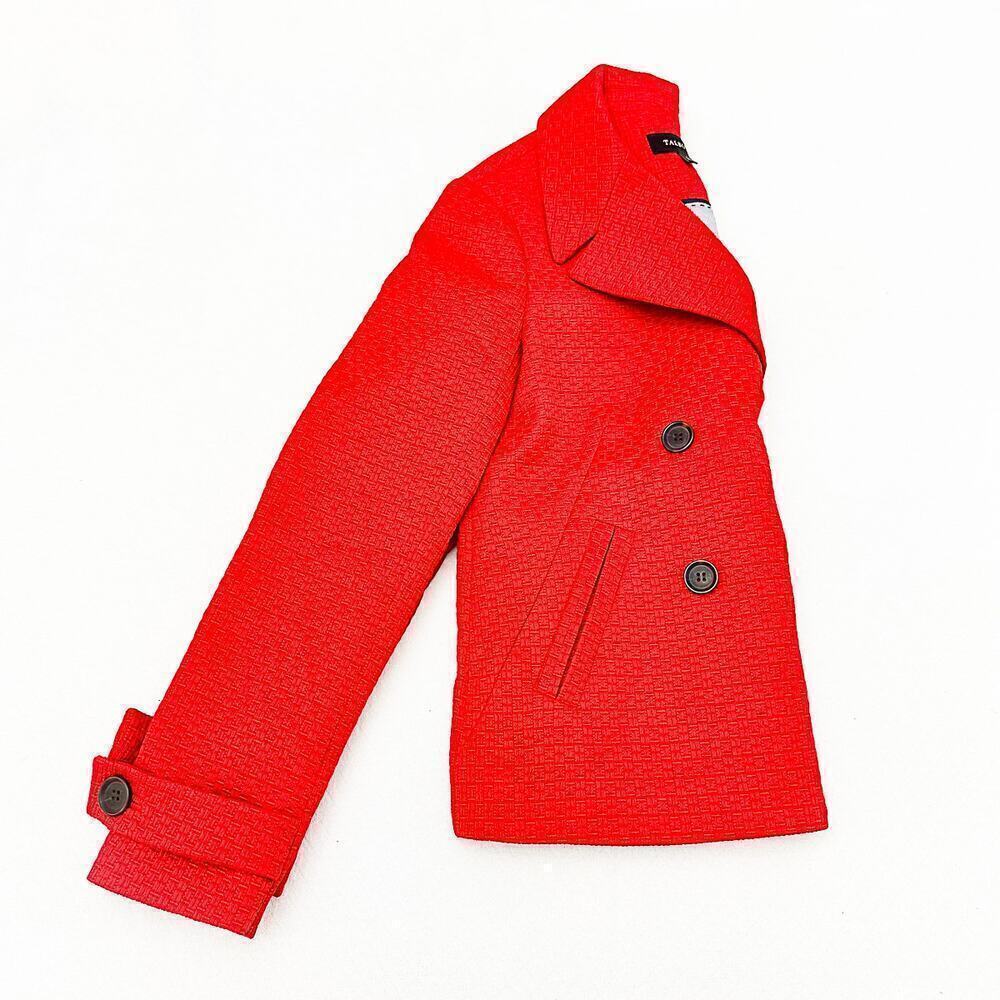 Talbots Woven Red Embroidered Structured Jacket 2-Button Size 4 - Picture 6 of 6